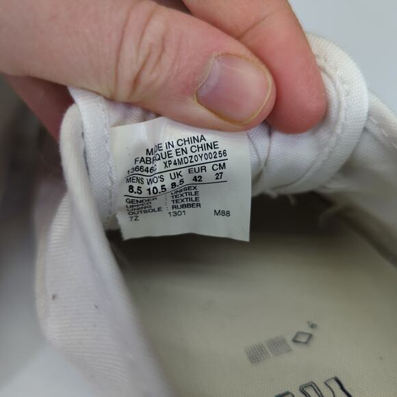 Converse Jack Purcell White Canvas Low Top Sneakers Shoes Men's 8.5 Women's 10.5 - Picture 9 of 9